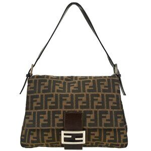 Fendi Brown Canvas Zucca Mamma Baguette Handbag